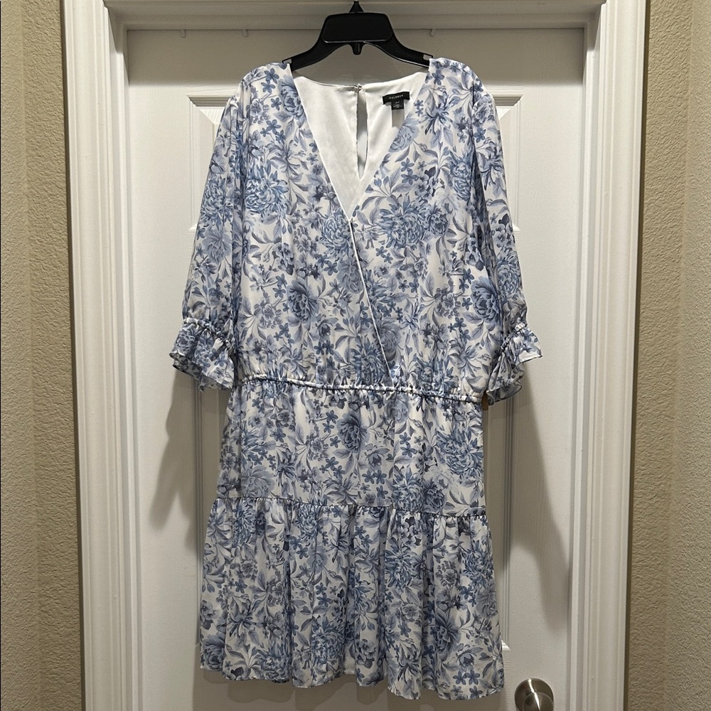 NWT Floral Blue and White Dress